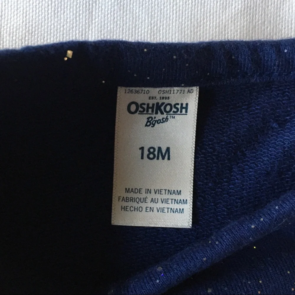 Oshkosh Dress Size 18 Months Tutu Skirt Navy Blue Sparkles on top worn once EUC